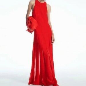 COS ~Pleated Racer-Neck Maxi Dress (NWT)
